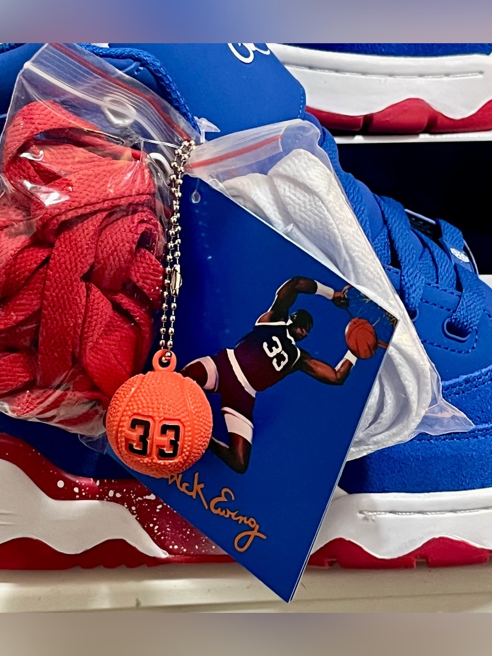 Ewing Athletics 33 Hi Montreal Blue & Red Basketball Sneakers - Picture 5 of 11